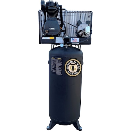 Industrial Gold 5Hp, 208-230V, 1 Phase, 60Hz, 60 Gallon, Vertical Tank 16Cfm at 175Psi CI51E63V